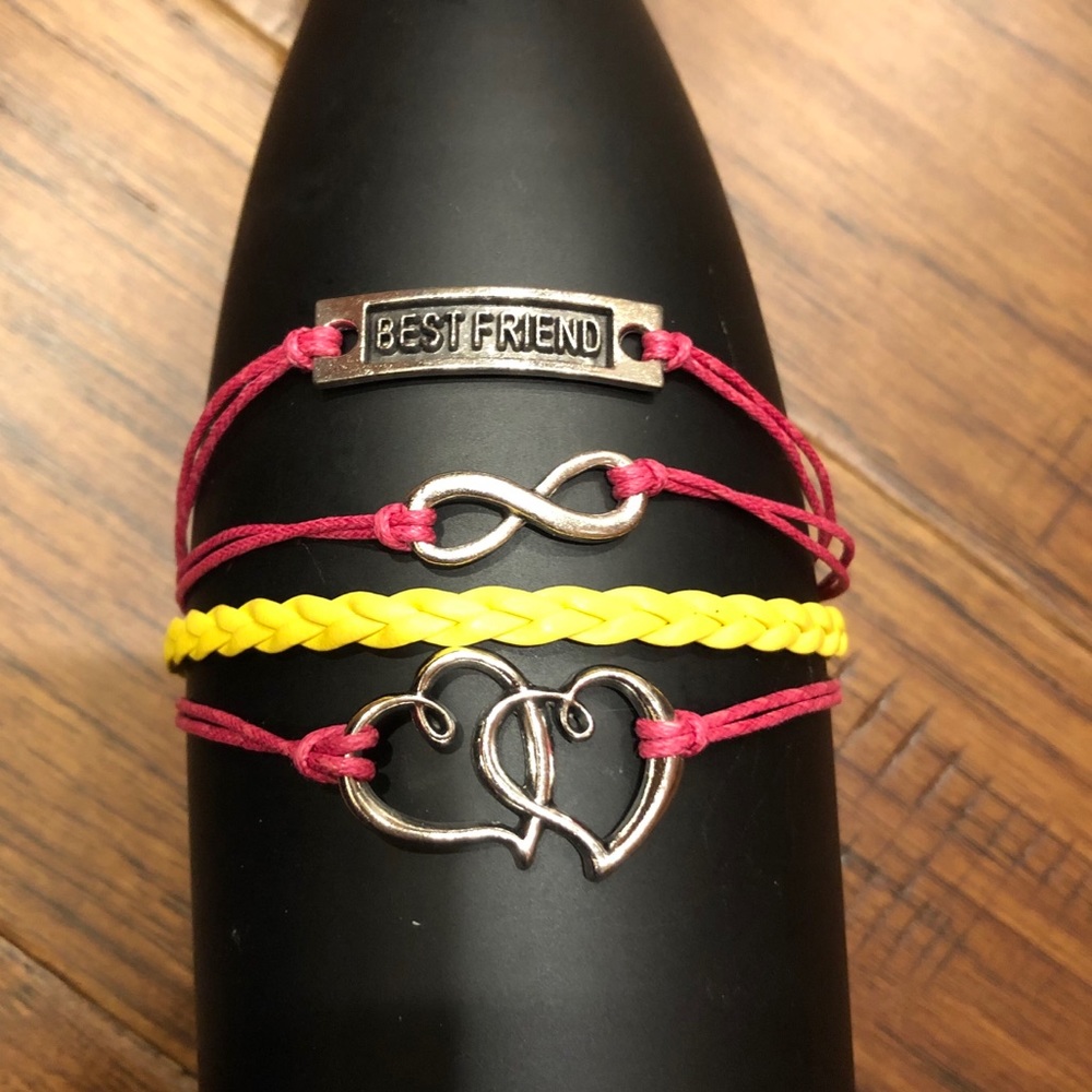 Best Friend Leather Charm Bracelet